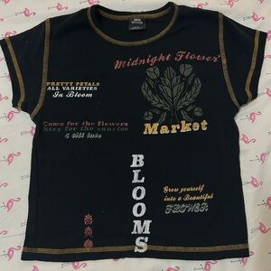 Black Graphic urban outfitters baby tee